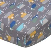 Gerber&reg; Trucks Fitted Crib Sheet in Grey