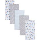 Alternate image 0 for Gerber&reg; 5-Pack Trucks Flannel Blankets in White