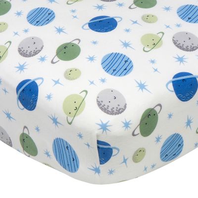 Gerber&reg; Space Fitted Crib Sheet in Blue
