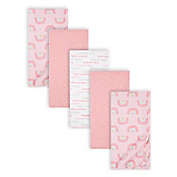 Gerber&reg; 5-Pack Rainbow Flannel Blankets in Pink