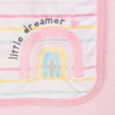 Gerber&reg; Rainbow Plush Blanket in White. View a larger version of this product image.