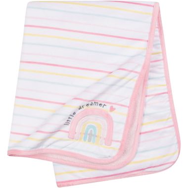 Gerber&reg; Rainbow Plush Blanket in White. View a larger version of this product image.