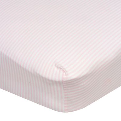 Gerber&reg; Stripes Fitted Crib Sheet in Pink