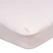 Gerber&reg; Stripes Fitted Crib Sheet in Pink