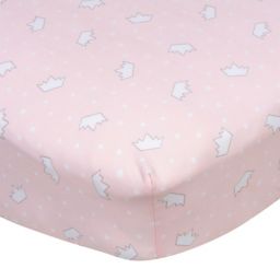 Gerber® Princess Crowns Cotton Fitted Crib Sheet in Pink