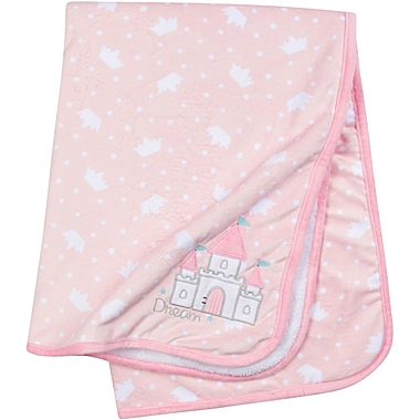 Gerber&reg; Princess Castle Plush Blanket in Pink. View a larger version of this product image.