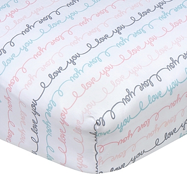 Gerber&reg; &quot;I Love You&quot; Fitted Crib Sheet in White. View a larger version of this product image.