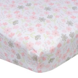 Gerber® Flowers Fitted Crib Sheet in White