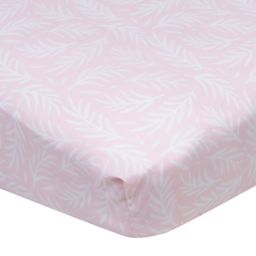 Gerber® Leaves Fitted Crib Sheet in Pink