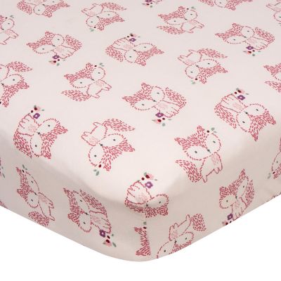 Gerber&reg; Foxes Fitted Crib Sheet in Pink