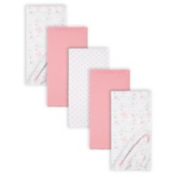 Gerber&reg; 5-Pack Critters Flannel Blankets in Pink