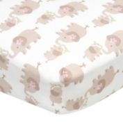 Gerber&reg; Elephants Fitted Crib Sheet in White