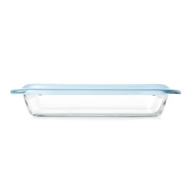 OXO Good Grips&reg; 3 qt. Oblong Glass Baking Dish with Lid. View a larger version of this product image.