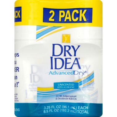 Dry Idea&reg; 2-Pack 3.25 oz. Advanced Dry&reg; Unscented Roll-On Antiperspirant and Deodorant. View a larger version of this product image.