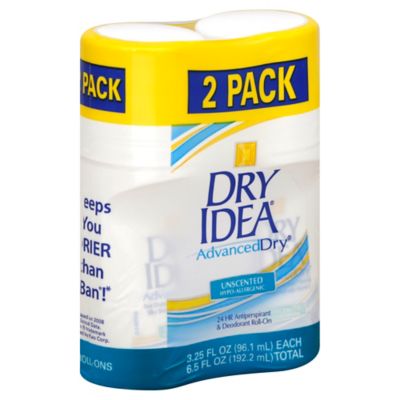 Dry Idea&reg; 2-Pack 3.25 oz. Advanced Dry&reg; Unscented Roll-On Antiperspirant and Deodorant