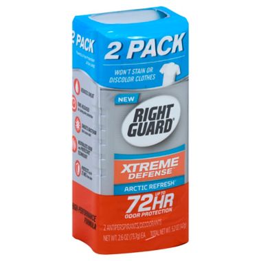 Right Guard Xtreme Defense 2-Pack 2.6 oz. Antiperspirant Deodorant Solid in Arctic Refresh. View a larger version of this product image.