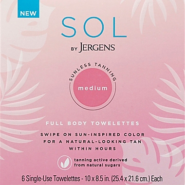 SOL by Jergens 6-Count Self-Tanning Full Body Towellettes in Medium. View a larger version of this product image.