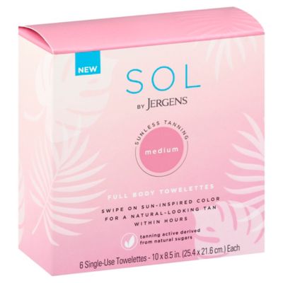 SOL by Jergens 6-Count Self-Tanning Full Body Towellettes in Medium