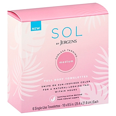 SOL by Jergens 6-Count Self-Tanning Full Body Towellettes in Medium. View a larger version of this product image.