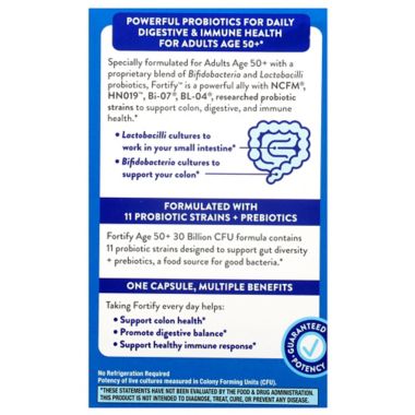 Fortify 30-Count Adult 50+ Probiotic Capsules. View a larger version of this product image.