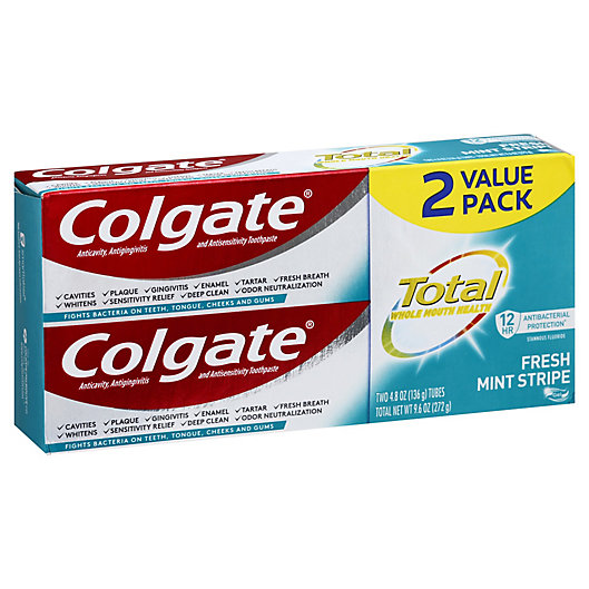 Alternate image 1 for Colgate® TotalSF® 2-Pack 4.8 oz. Gel Toothpaste in Fresh Mint Stripe