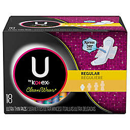 U by Kotex® CleanWear® 18-Count Regular Pads with Wings