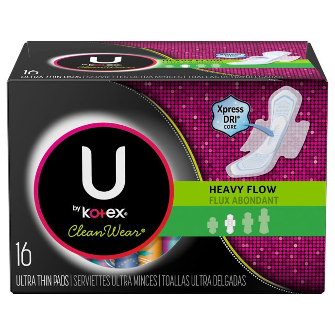 Kotex U 16 Count Ultra Thin Heavy Flow Pads With Wings Bed Bath Beyond