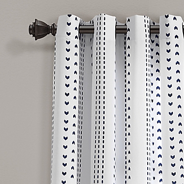 Lush Decor Hygge Stripe 108-Inch Grommet Window Curtain Panels in Navy/White (Set of 2). View a larger version of this product image.