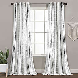 Lush Decor Hygge Stripe 108-Inch Grommet Window Curtain Panels in Black/White (Set of 2)