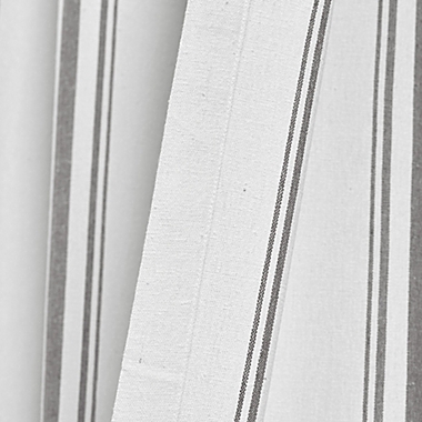 Lush Decor Farmhouse Stripe Yarn Dyed 84-Inch Rod Pocket Window Curtain Panels in Grey (Set of 2). View a larger version of this product image.