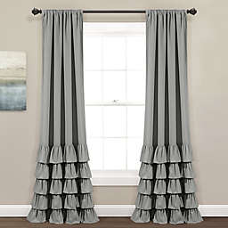 Lush Decor Allison 84-Inch Rod Pocket Window Curtain Panels in Dark Grey (Set of 2)