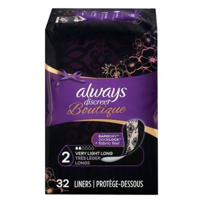 Always&reg; Discreet 32-Count Boutique Very Light Long Incontinence Liners