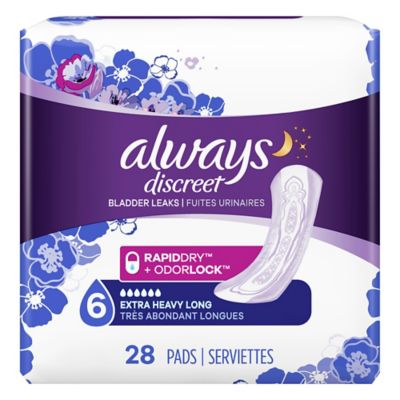 Always&reg; Discreet 28-Count Incontinence Extra Heavy Long Size Pads