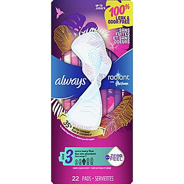 Always Radiant FlexFoam 22-Count Size 3 Extra Heavy Scented Pads with Wings. View a larger version of this product image.