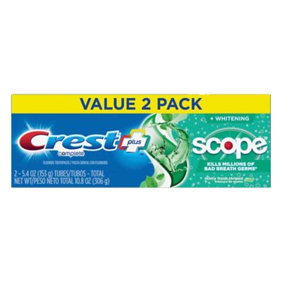 Crest&reg; Complete Plus Scope 2-Pack 5.4 oz. Whitening Toothpaste in Minty Fresh