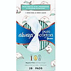 Alternate image 1 for Always Pure Cotton FlexFoam 28-Count Size 1 Regular Unscented Pads with Wings