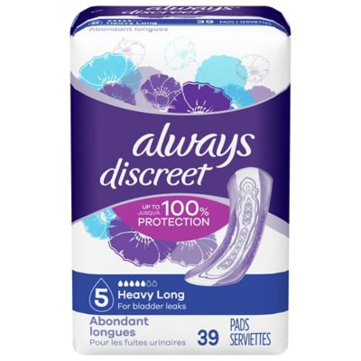 Always&reg; Discreet Size 5 Heavy Long 39-Count Incontinence Pads