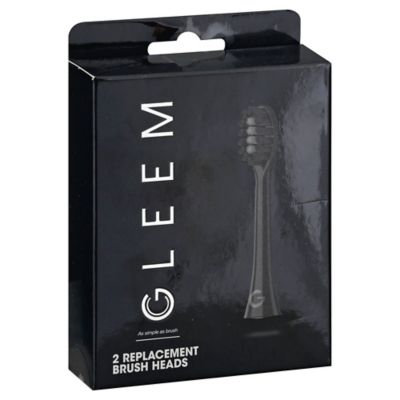Gleem 2-Count Battery Toothbrush Brush Head Refills in Black