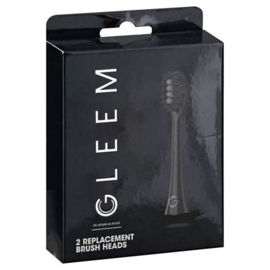 Gleem 2-Count Battery Toothbrush Brush Head Refills in Black. View a larger version of this product image.