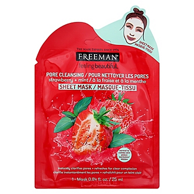 Freeman&reg; Pore Cleansing Strawberry + Mint Facial Sheet Mask. View a larger version of this product image.