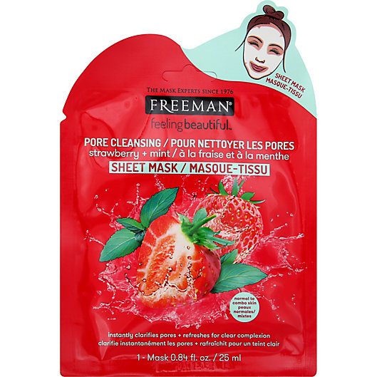 Alternate image 1 for Freeman® Pore Cleansing Strawberry + Mint Facial Sheet Mask
