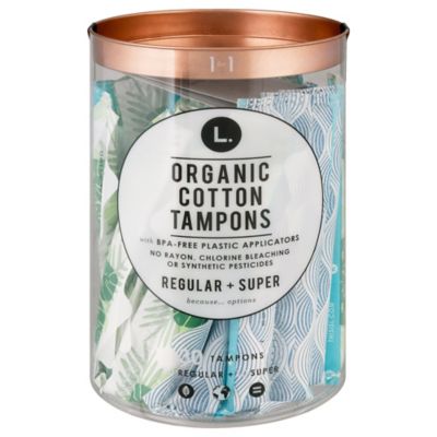 L. 30-Count Organic Cotton Regular/Super Absorbency Tampons