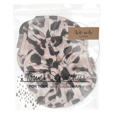 Kitsch 2-Piece Microfiber Leopard Towel Scrunchies