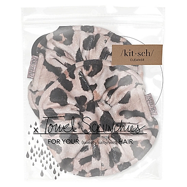 Kitsch 2-Piece Microfiber Leopard Towel Scrunchies. View a larger version of this product image.