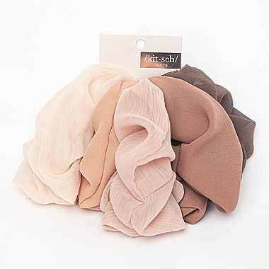 KITSCH 5-Piece Crepe Hair Scrunchies in Terra Cotta. View a larger version of this product image.