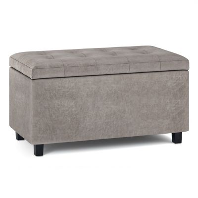 Simpli Home Dover Storage Ottoman Bed, Storage Ottoman With Arms