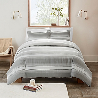 UGG&reg; Devon 3-Piece Full/Queen Reversible Comforter Set in Grey Ombre. View a larger version of this product image.