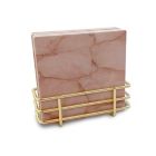 Alternate image 0 for Thirstystone&reg; Dolomite Rose Quartz Square Coasters (Set of 4) with Holder