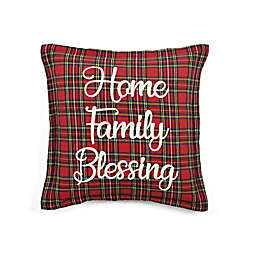 Lush Decor "Home Family Blessing" Square Throw Pillow in Red