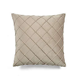 Lush Decor Diamond Pintuck Square Pillow Cover in Taupe
